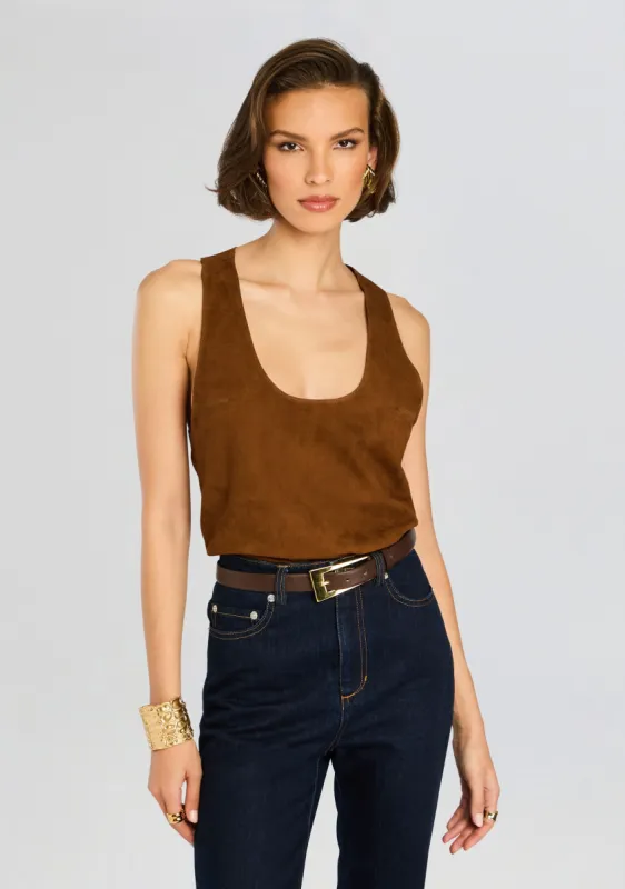 Elizabeth Suede Tank Top sold by Retrofete