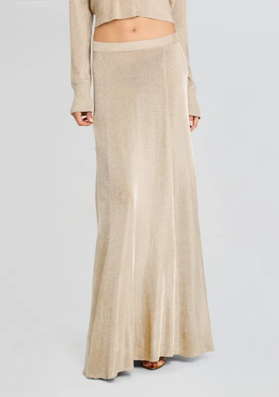 Alice Metallic Knit Maxi Skirt sold by Retrofete