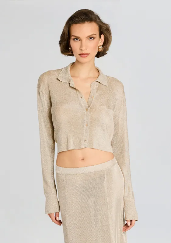 Jessa Metallic Knit Top sold by Retrofete