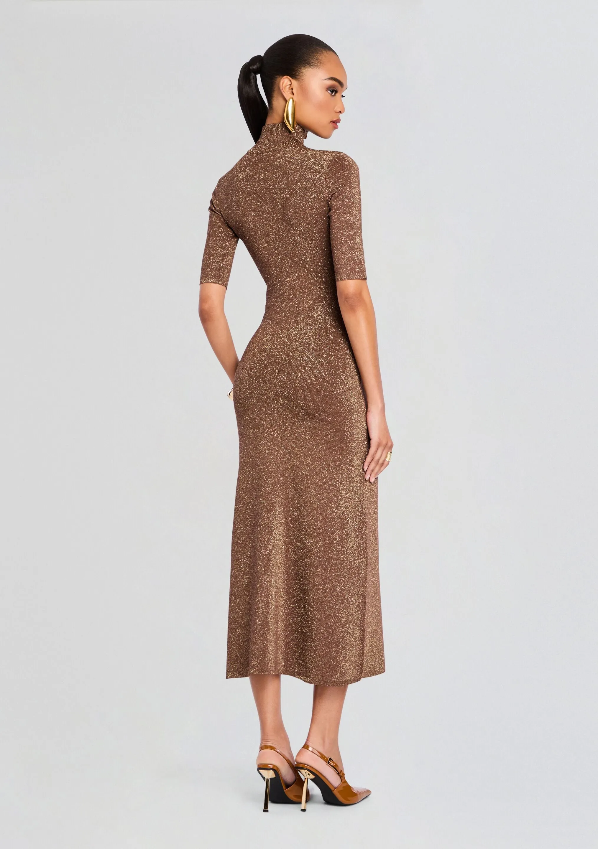 Maribel Metallic Knit Dress sold by Retrofete product image thumbnail 4