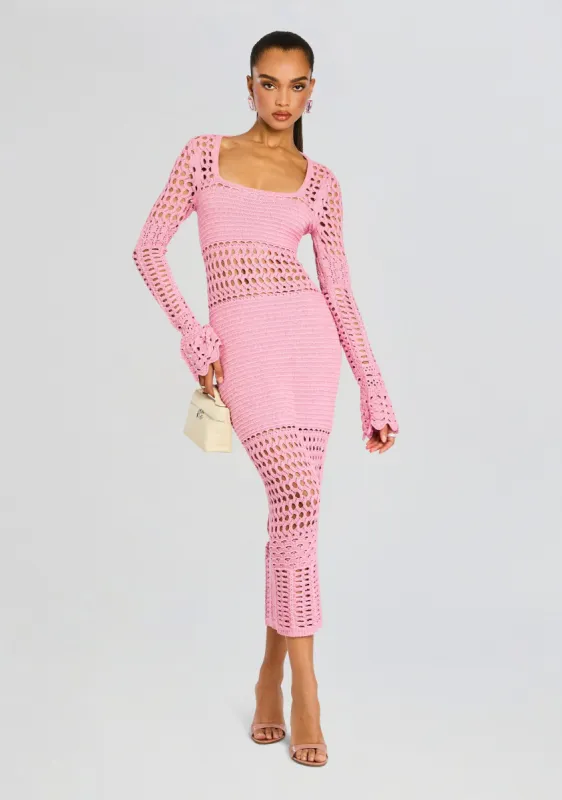 Airie Knit Crochet Dress sold by Retrofete