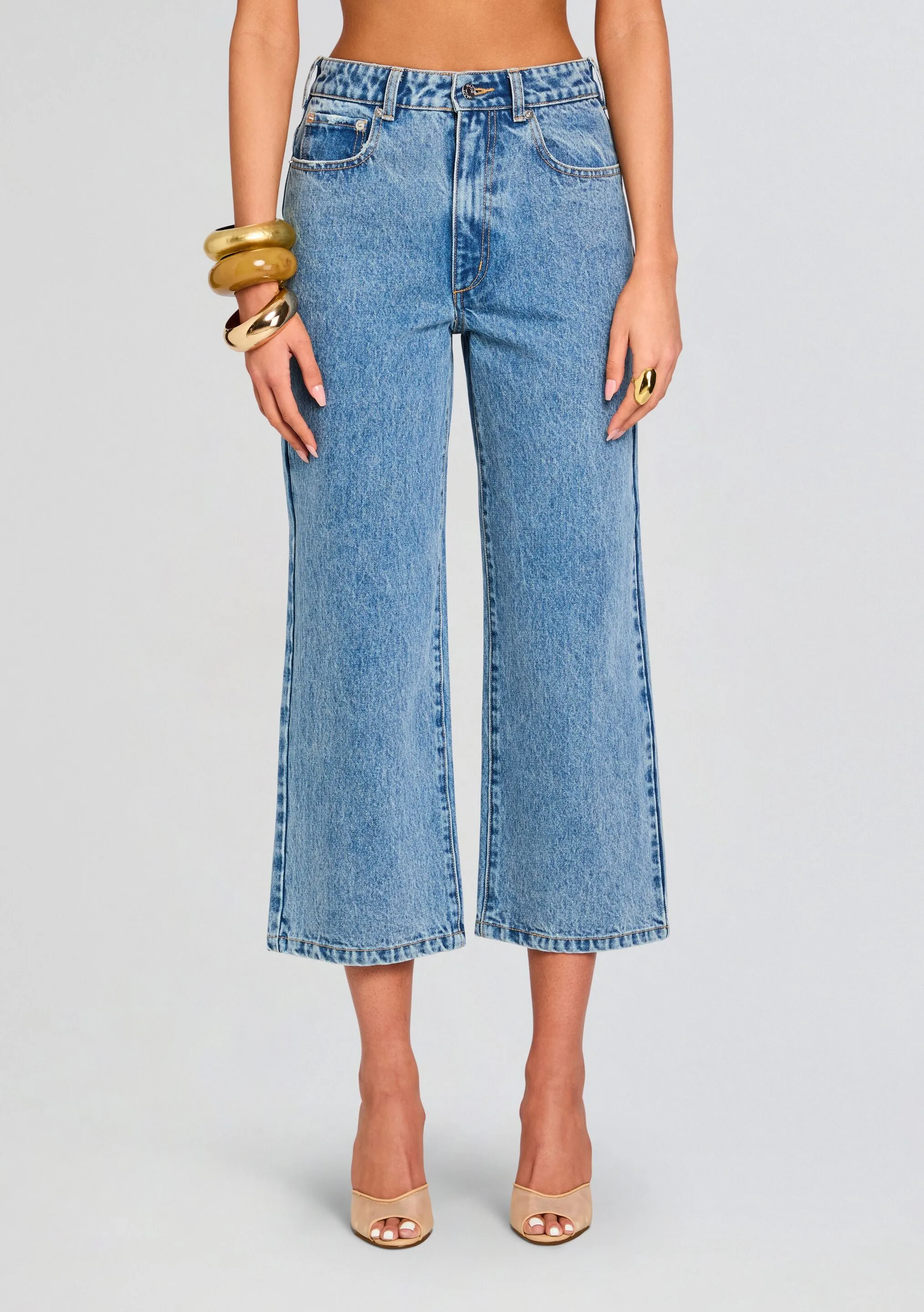 Kirt Wide Leg Cropped Jeans sold by Retrofete