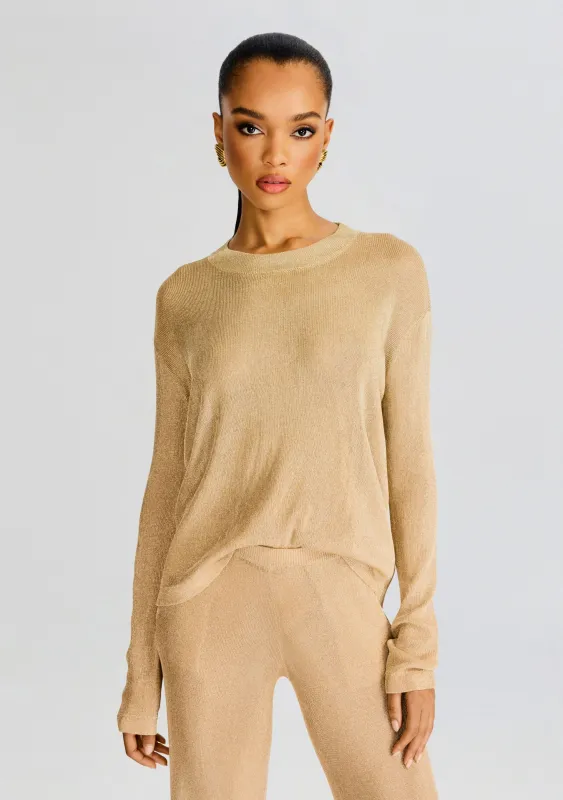 Hana Metallic Knit Top sold by Retrofete