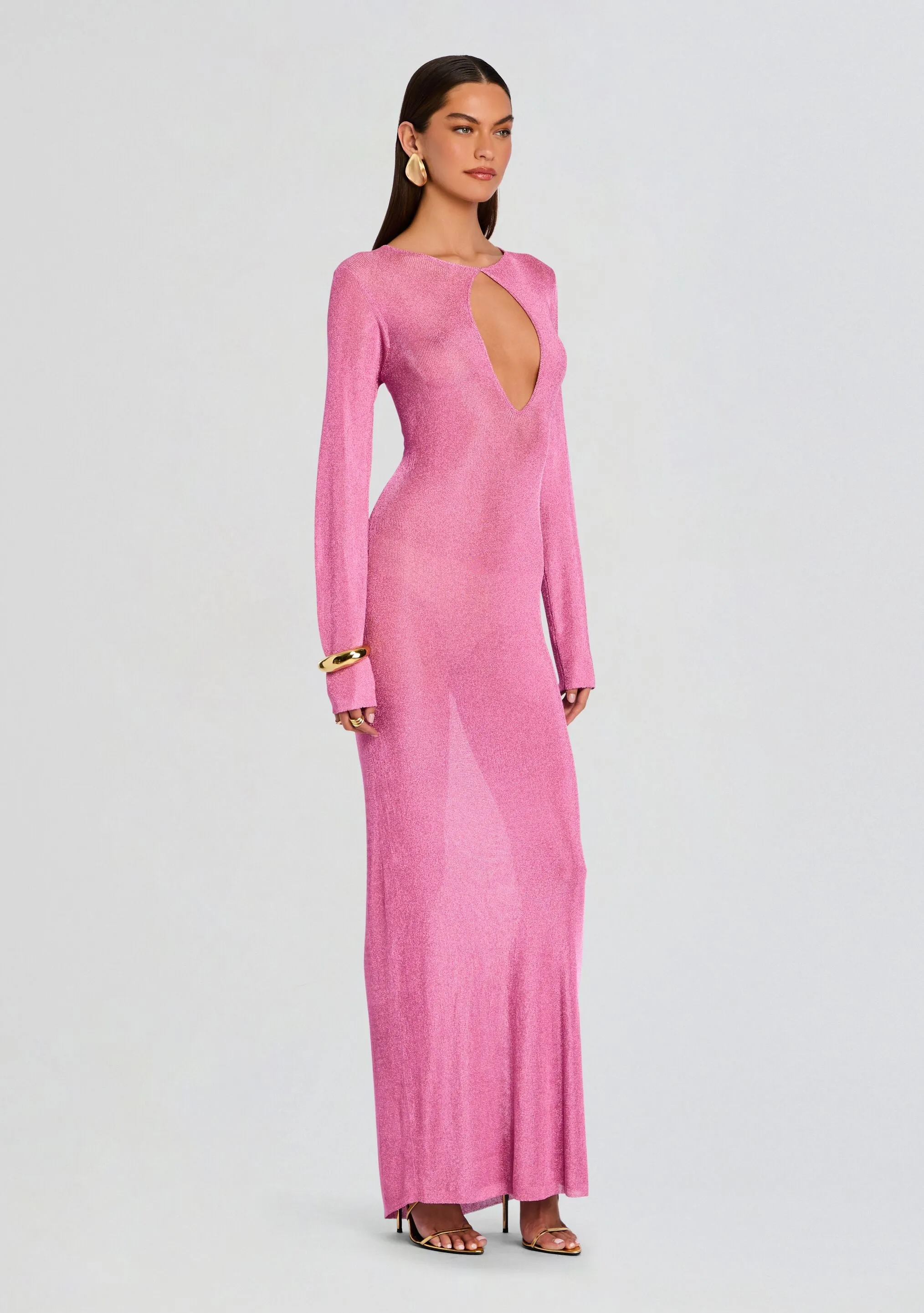 Carmel Metallic Knit Maxi Dress sold by Retrofete product image thumbnail 3