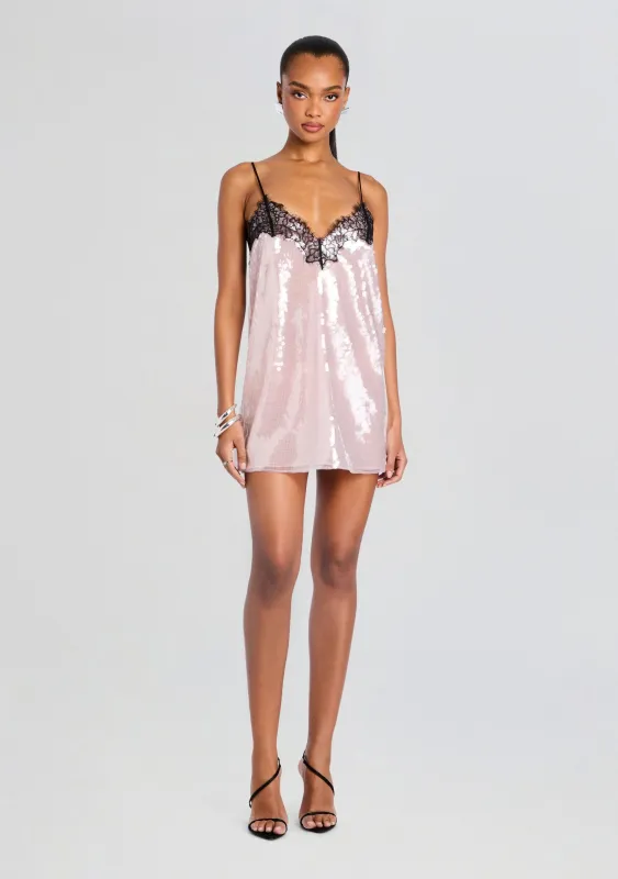 Olive Sequin Lace Dress sold by Retrofete