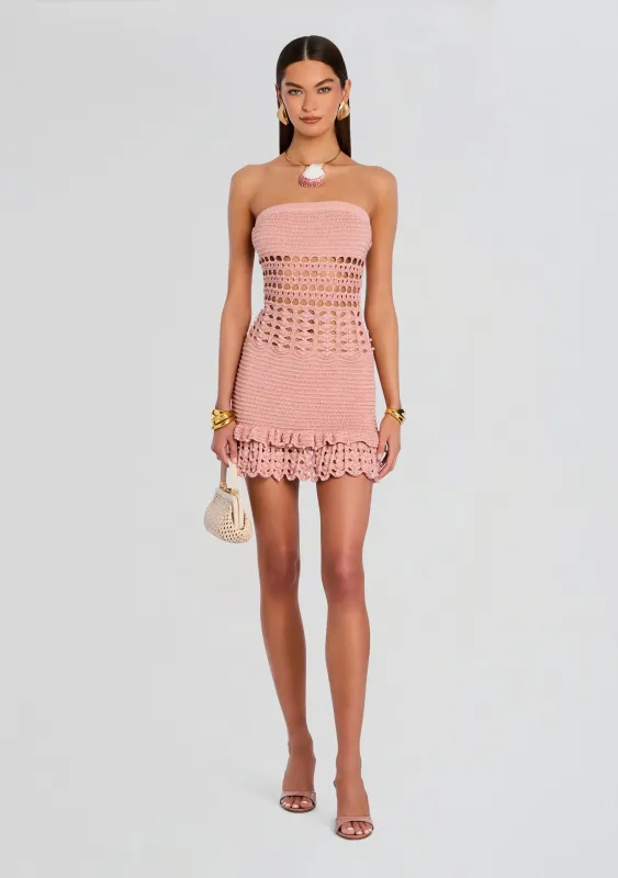 Vali Crochet Pearl Embellished Dress sold by Retrofete