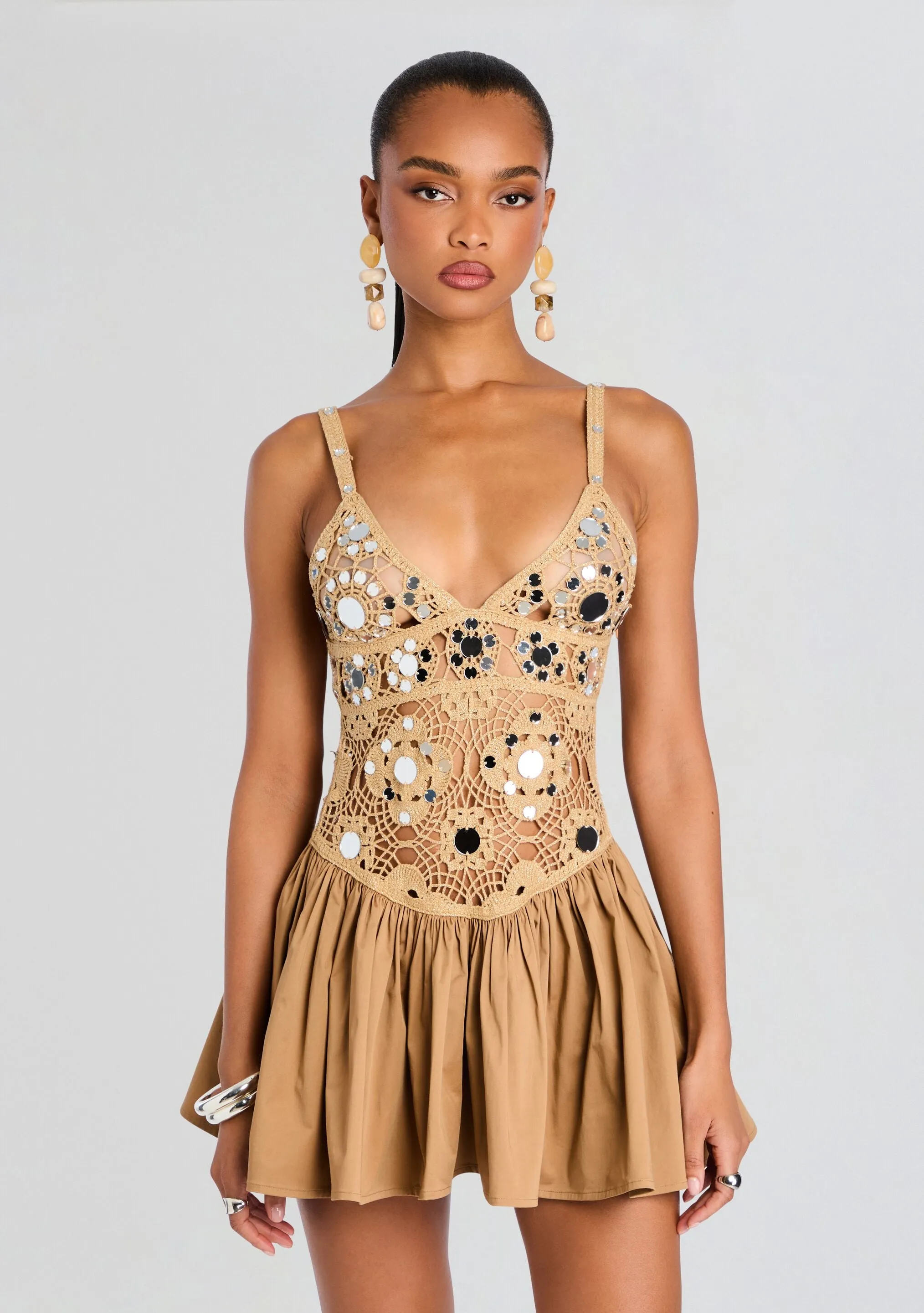 Thelma Metallic Crochet Dress sold by Retrofete product image thumbnail 5