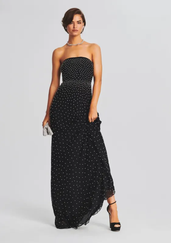 Masie Embellished Chiffon Dress sold by Retrofete