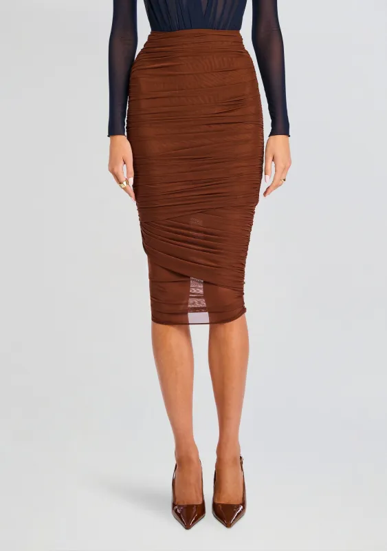 Thessa Ruched Skirt sold by Retrofete
