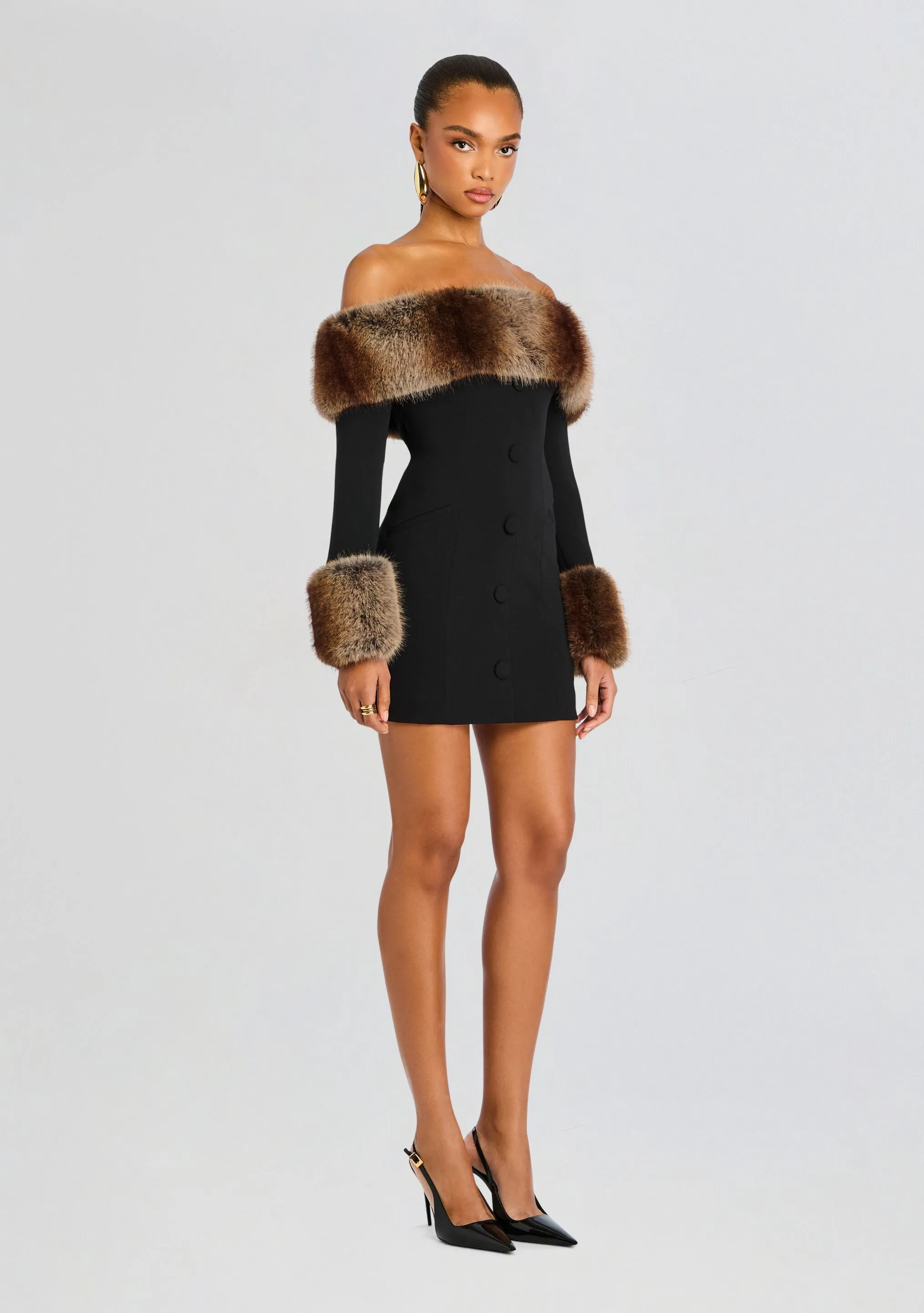 Elspeth Faux Fur Dress sold by Retrofete product image thumbnail 3