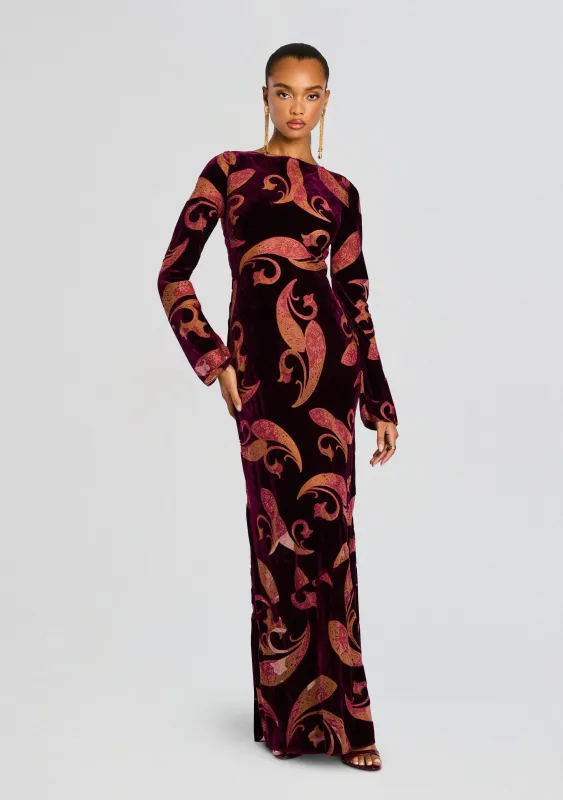 Iona Velvet Dress sold by Retrofete