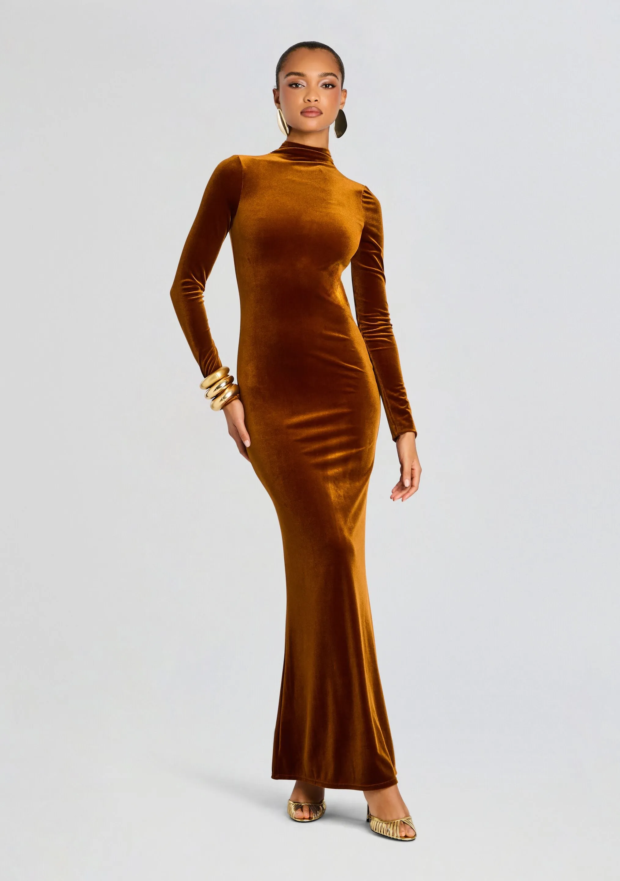 Viola Velvet Maxi Dress sold by Retrofete