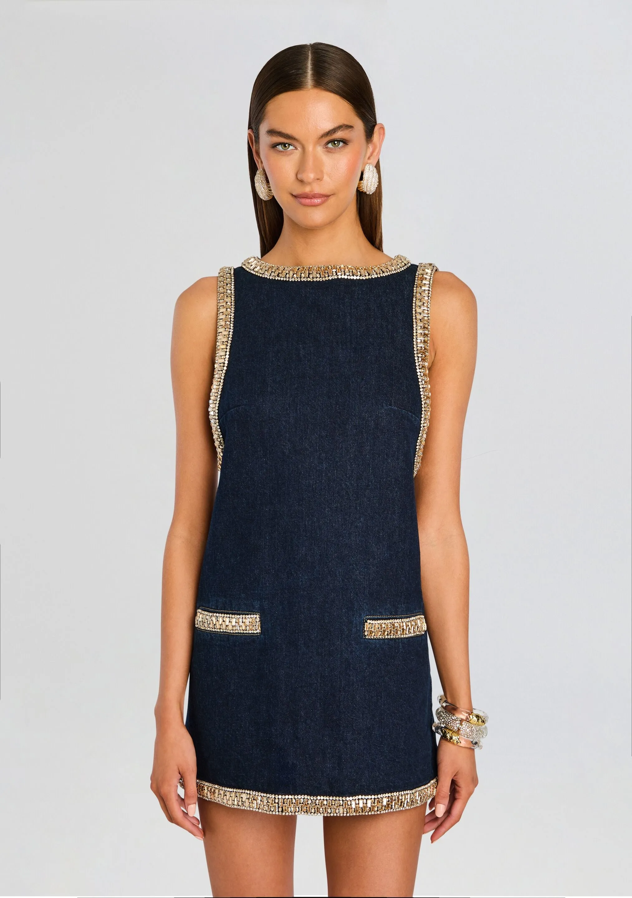 Dorte Denim Embellished Dress sold by Retrofete product image thumbnail 5