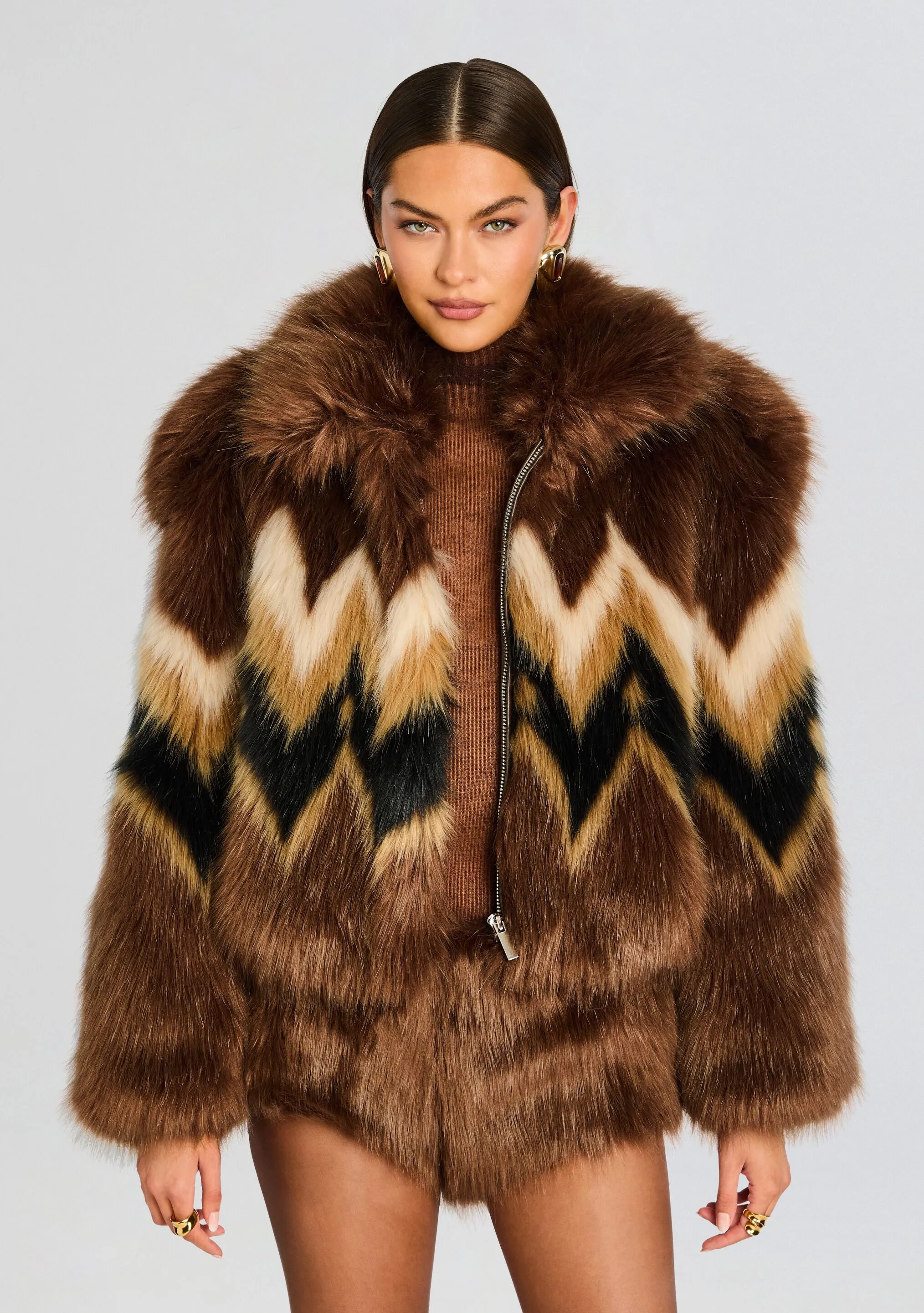 Ismay Faux Fur Bomber sold by Retrofete