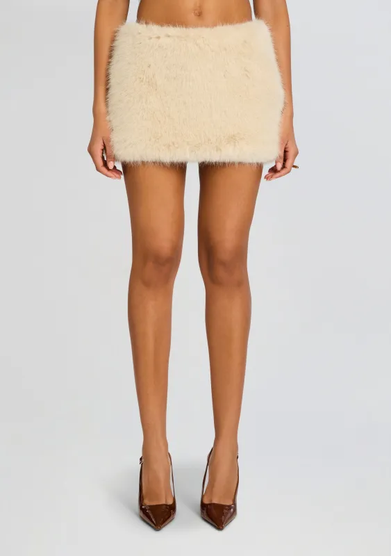 Minerva Faux Fur Skirt sold by Retrofete