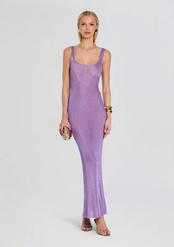 Martina Metallic Knit Maxi Dress made by Seroya