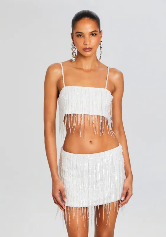 Saylor Sequin Fringe Top sold by Retrofete