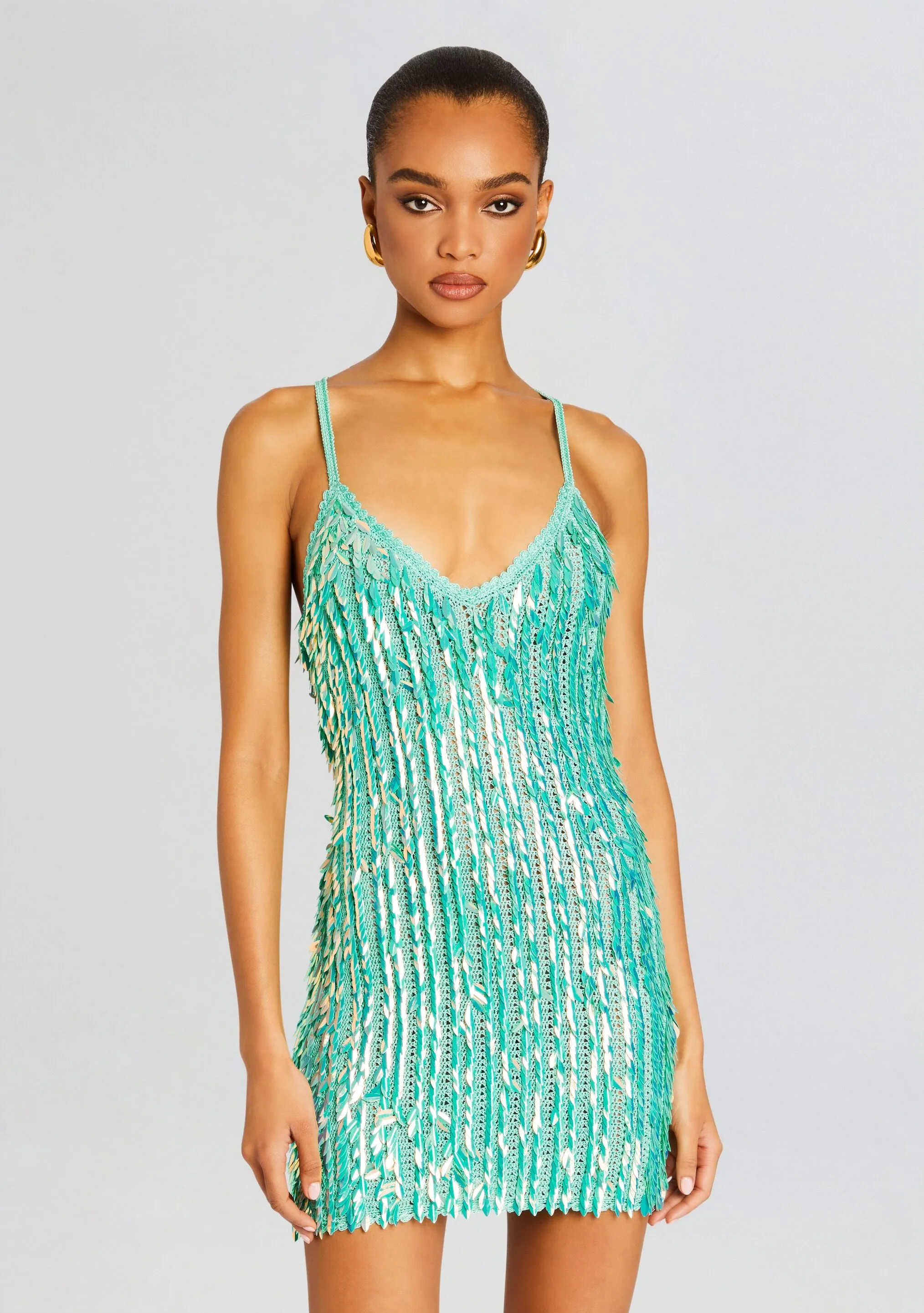 Saros Feather Sequin Crochet Dress sold by Retrofete product image thumbnail 5