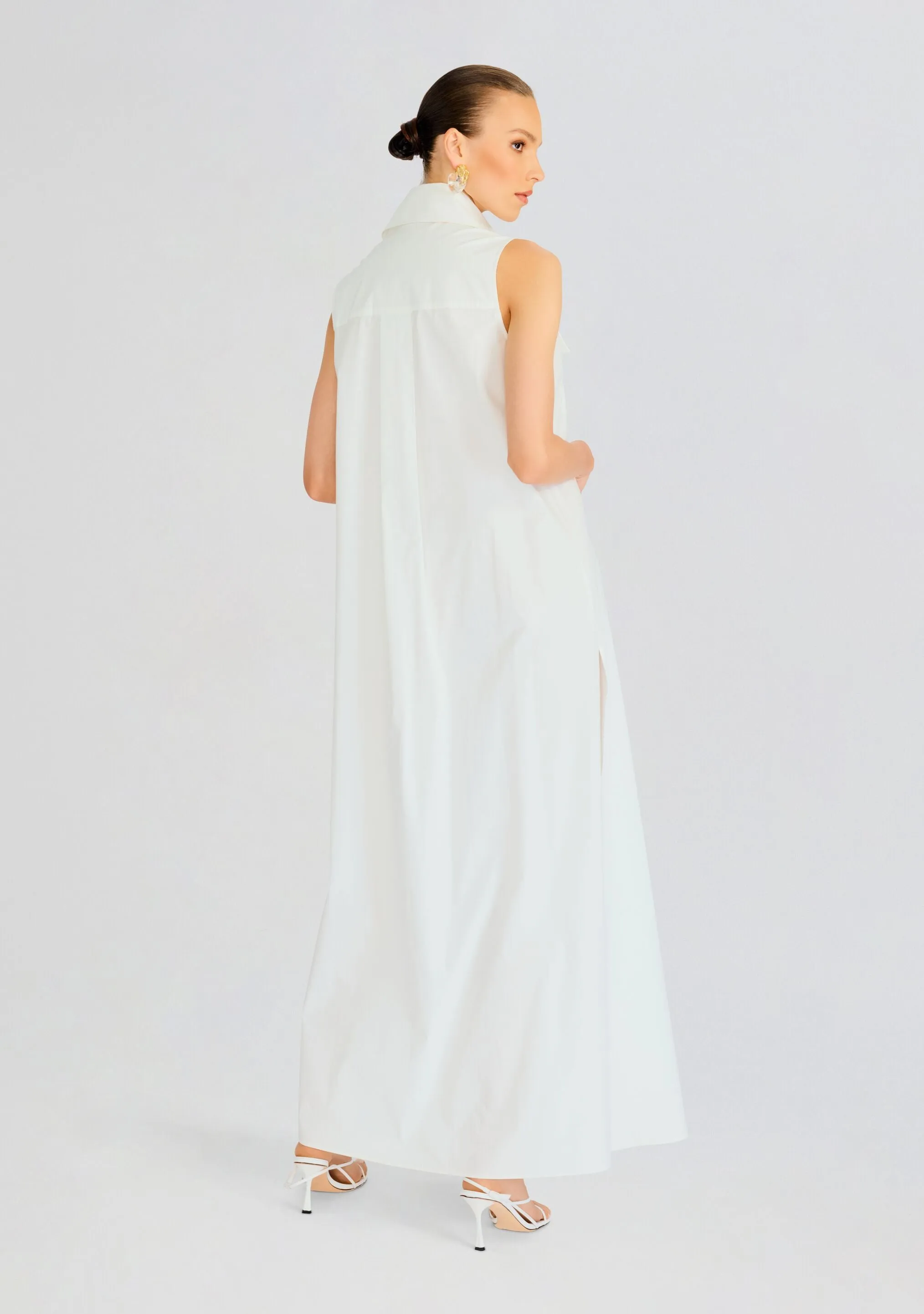 Sleeveless Floor Length Shirt Dress sold by Retrofete product image thumbnail 4