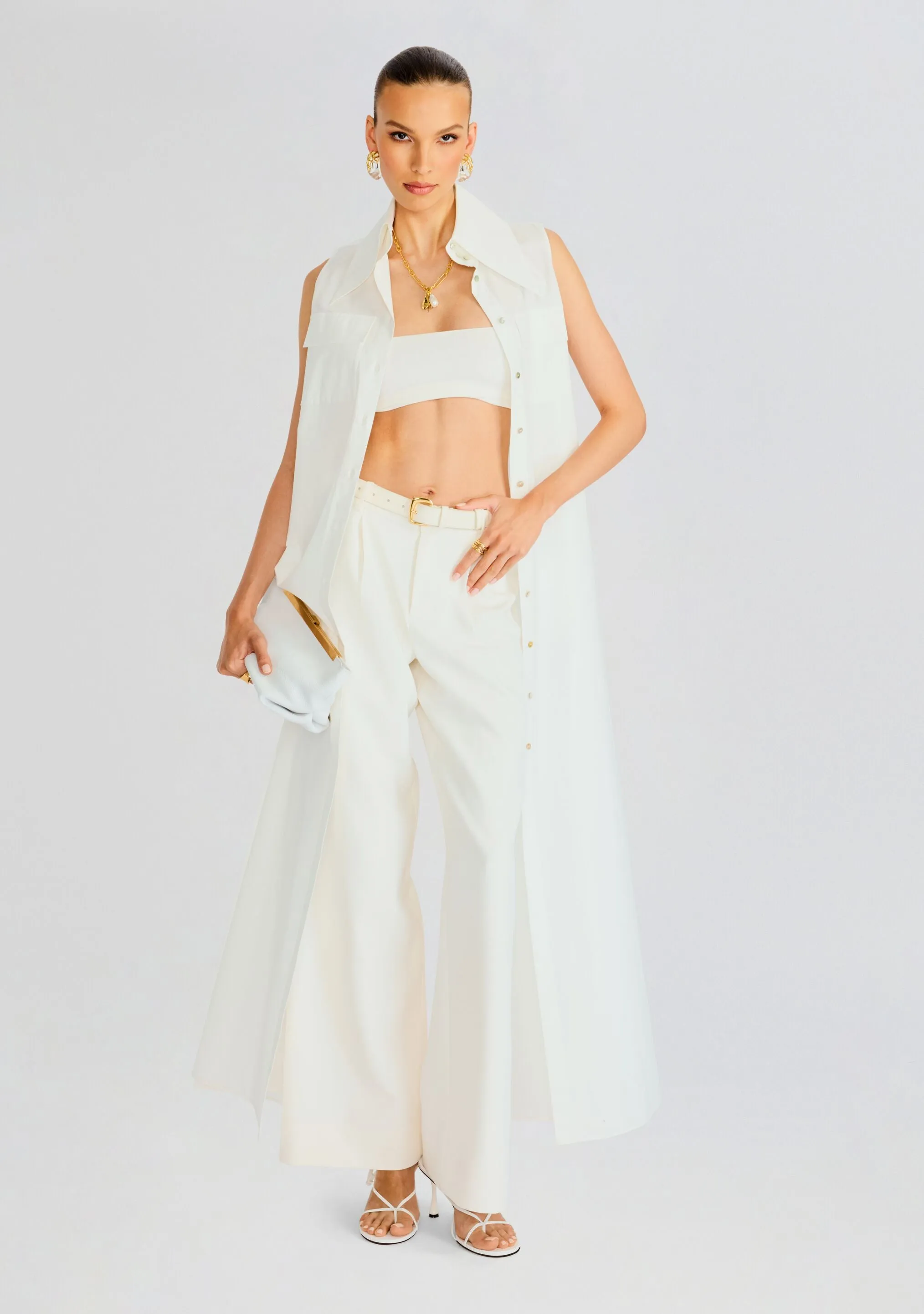 Sleeveless Floor Length Shirt Dress sold by Retrofete product image thumbnail 5