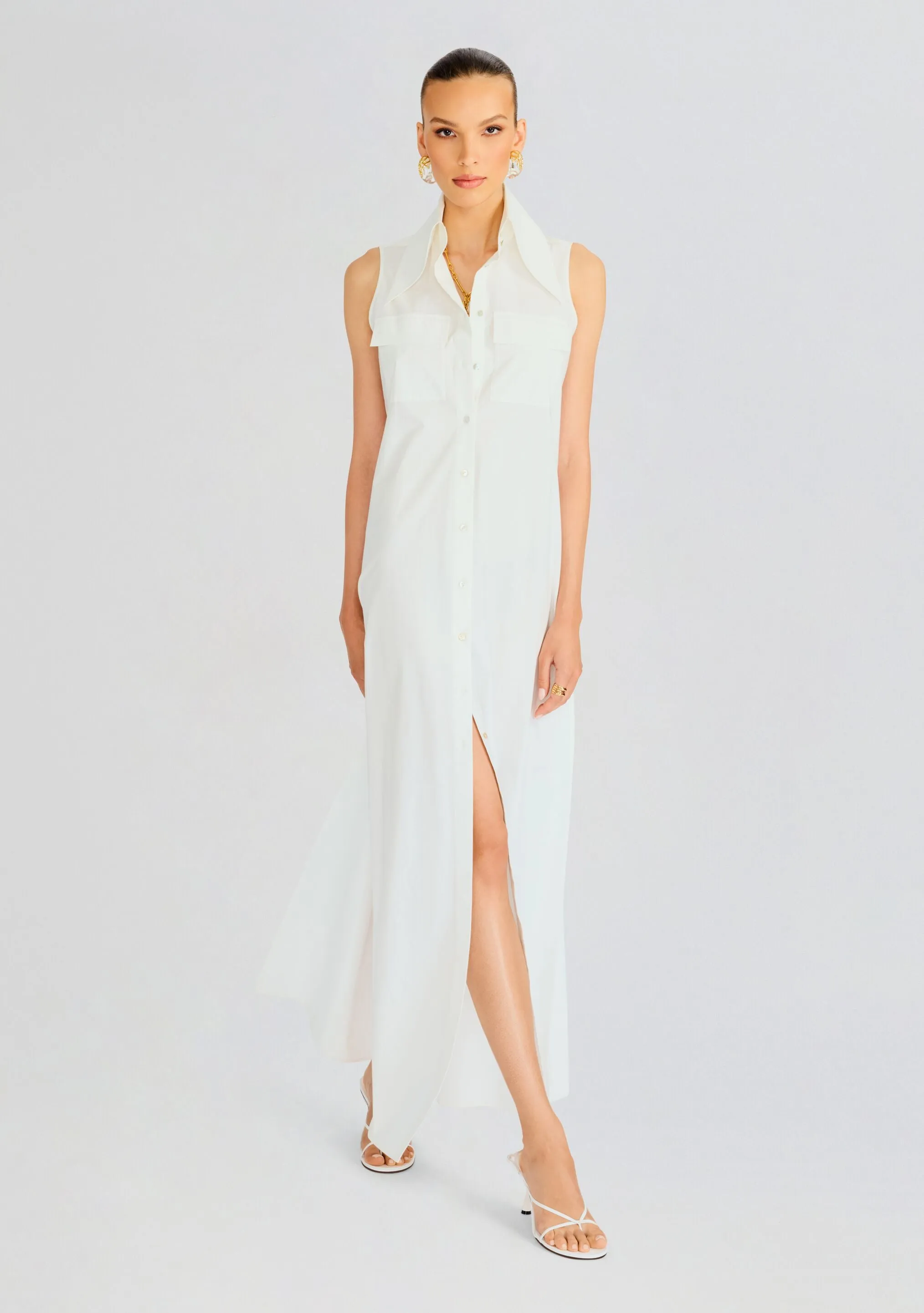 Sleeveless Floor Length Shirt Dress sold by Retrofete