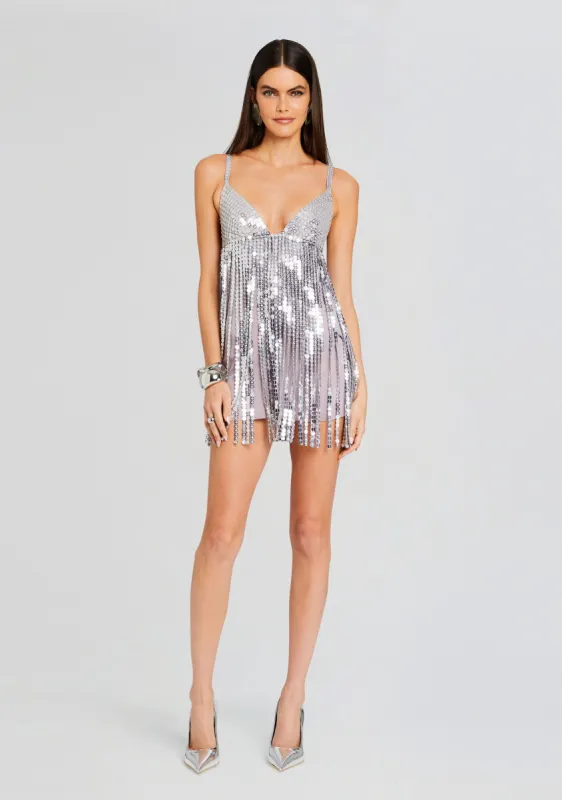 Alva Embellished Fringe Dress sold by Retrofete