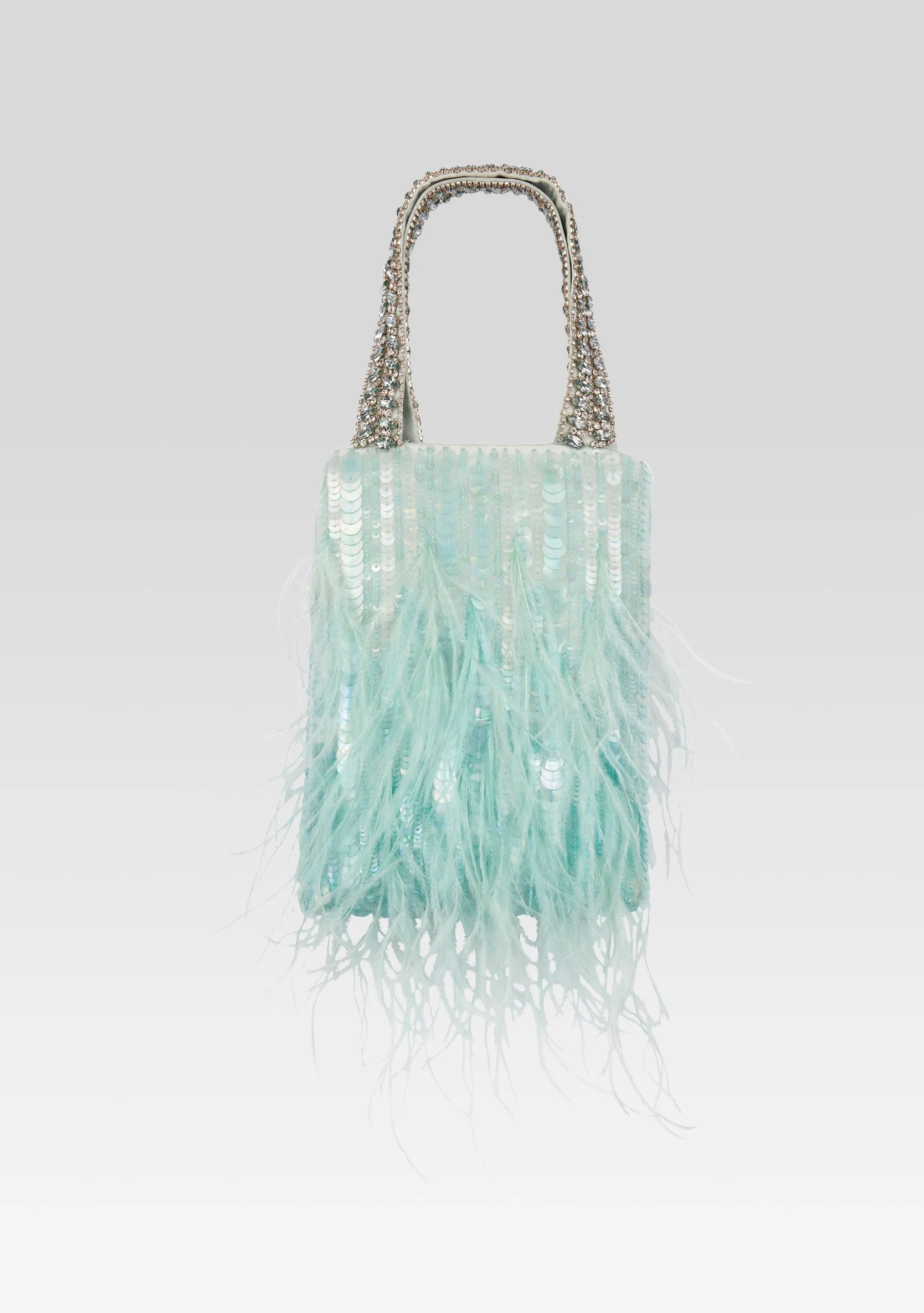 Avery Sequin Feather Bag sold by Retrofete