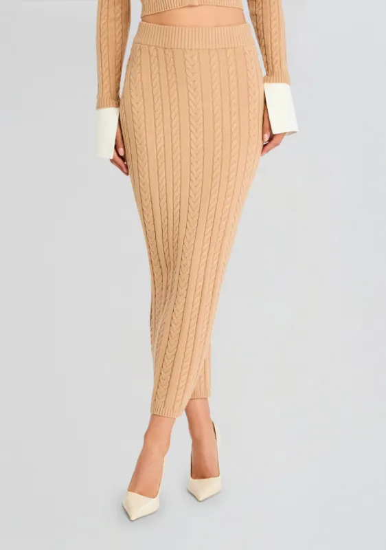 Prunella Cable Knit Skirt sold by Retrofete