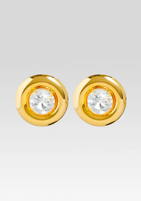 Round Earrings with Crystals sold by Retrofete