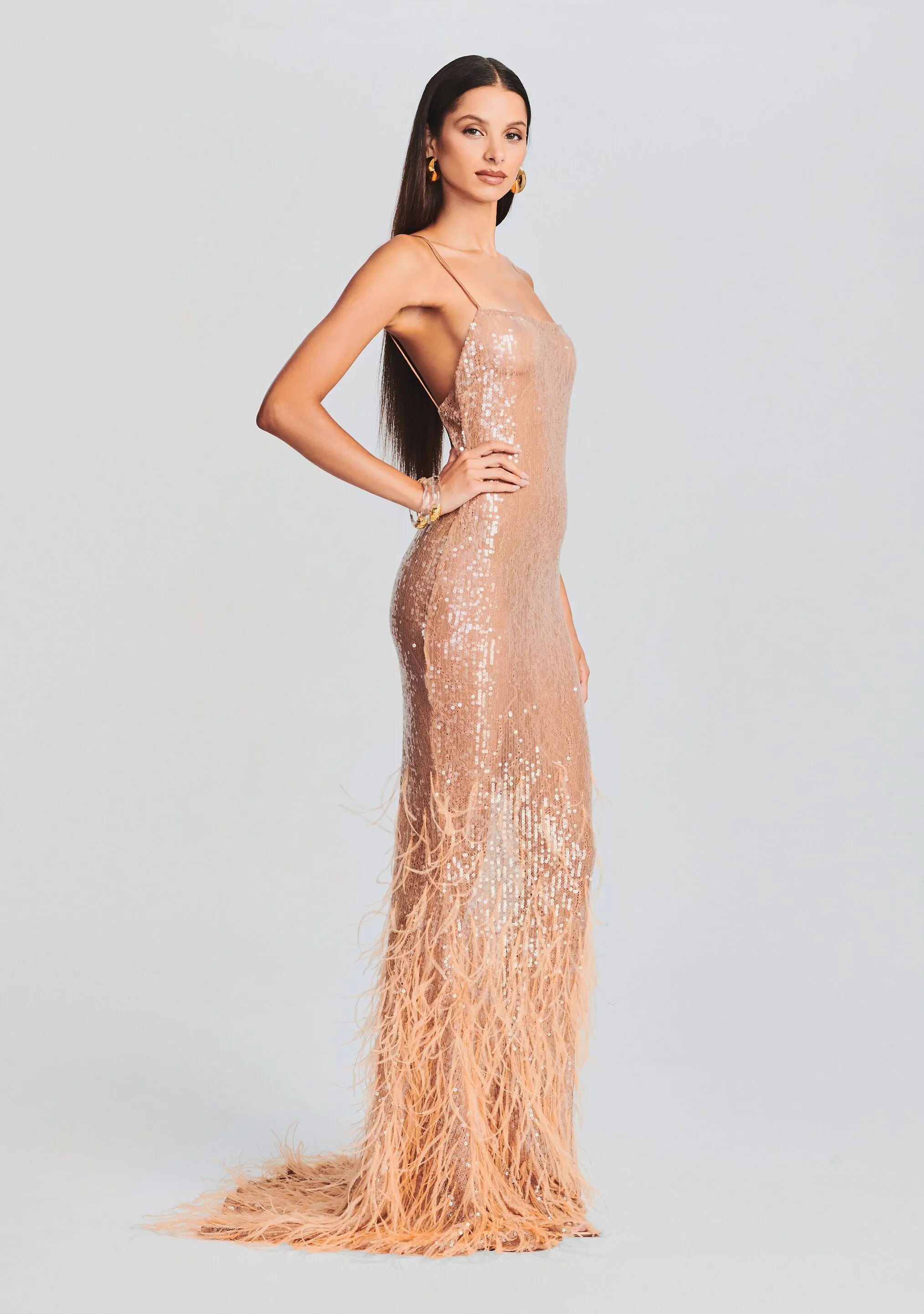 Odessa Sequin Feather Dress sold by Retrofete product image thumbnail 3