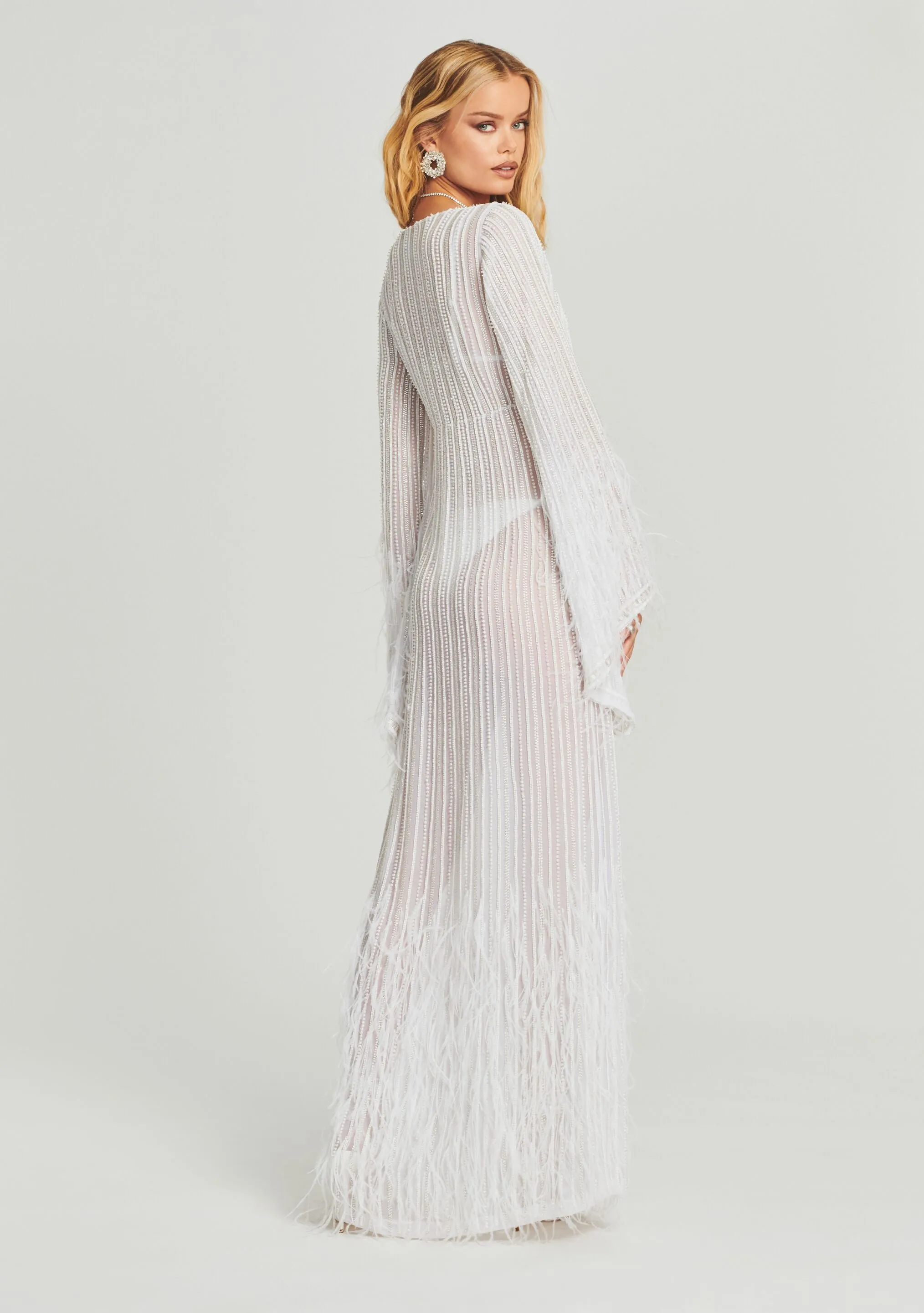 Nasreen Sequin Feather Kimono sold by Retrofete product image thumbnail 4