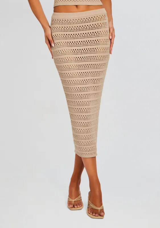 Marjorie Knit Crochet Maxi Skirt sold by Retrofete