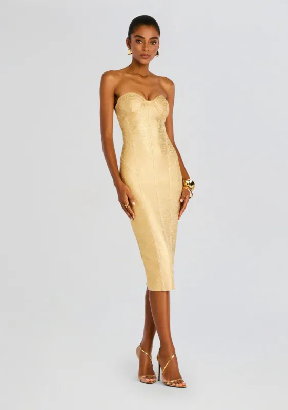 Charlize Coated Knit Dress sold by Retrofete