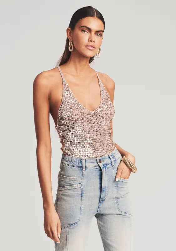 Molly Sequin Crochet Top sold by Retrofete