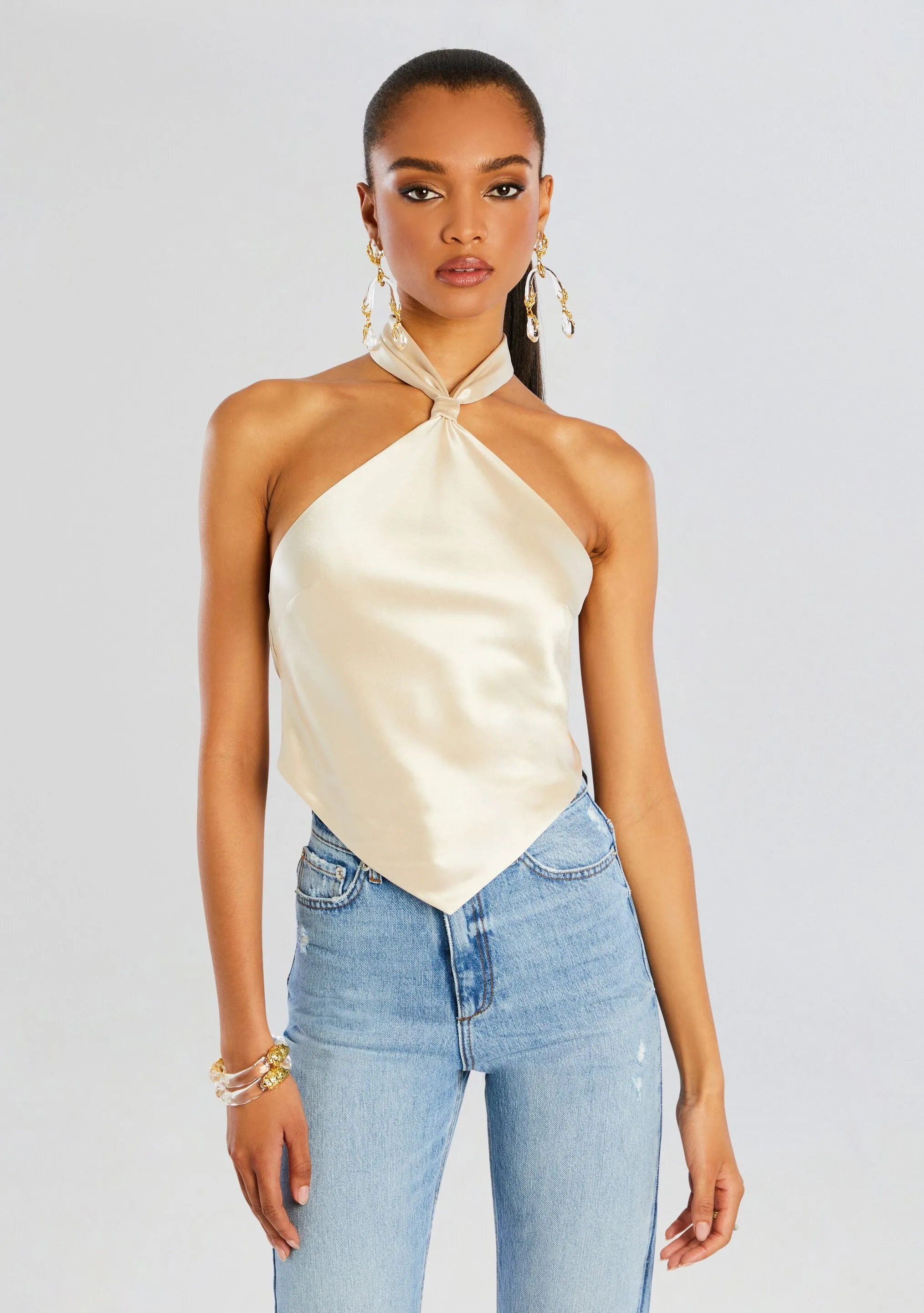 Jamie Silk Top sold by Retrofete