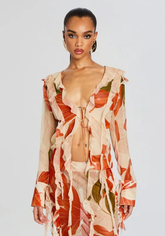 Shae Silk Chiffon Top sold by Retrofete