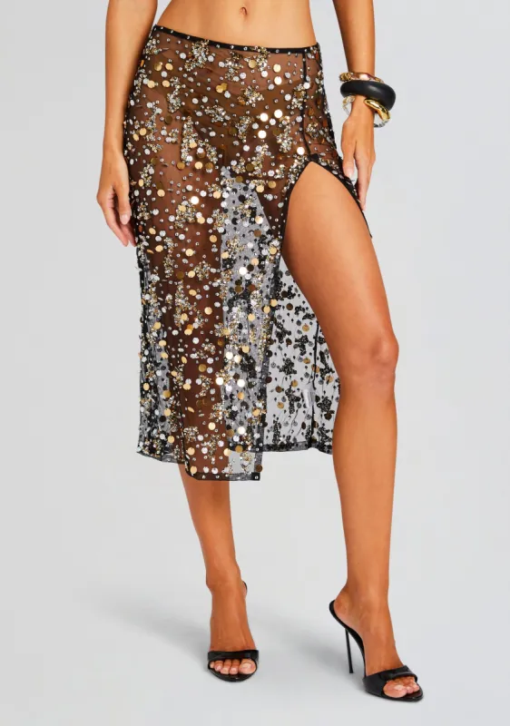 Mirage Embellished Skirt sold by Retrofete