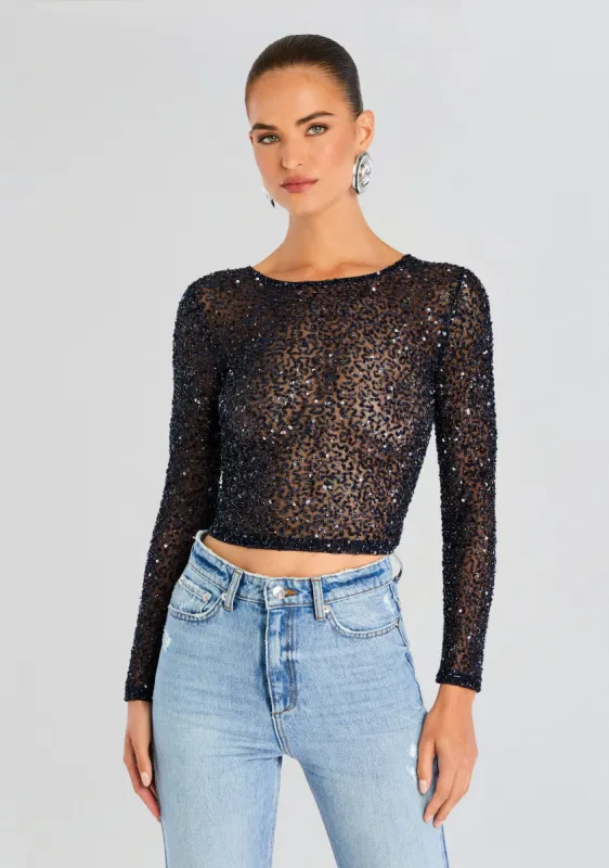 Torrey Sequin Top sold by Retrofete