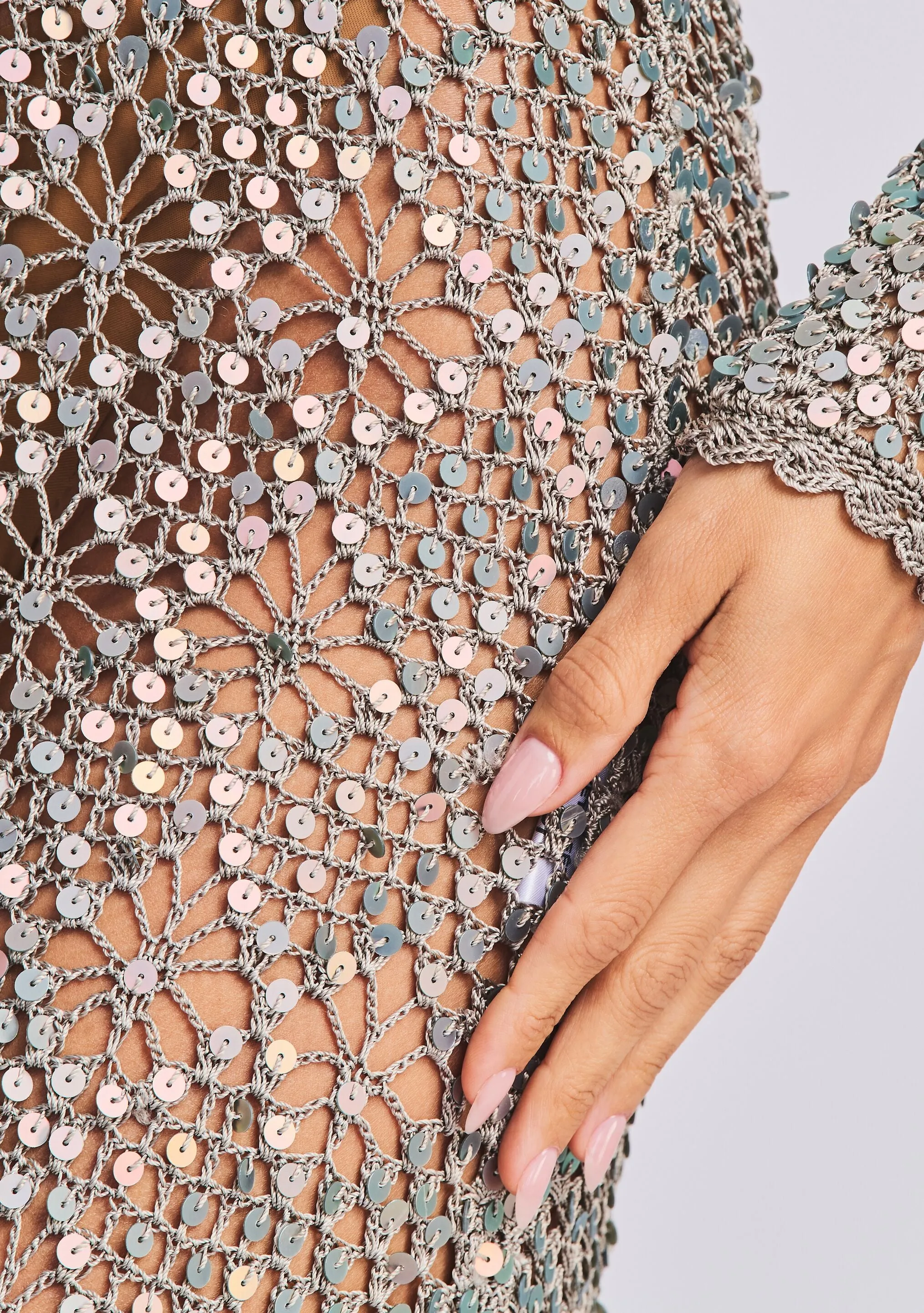 Alexa Sequin Open Crochet Dress sold by Retrofete product image thumbnail 2