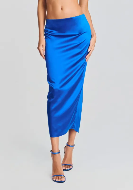 Julian Silk Midi Skirt sold by Retrofete