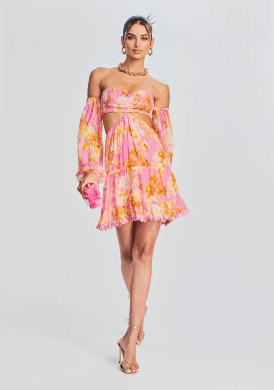 Auril Pink Short Dress sold by Retrofete