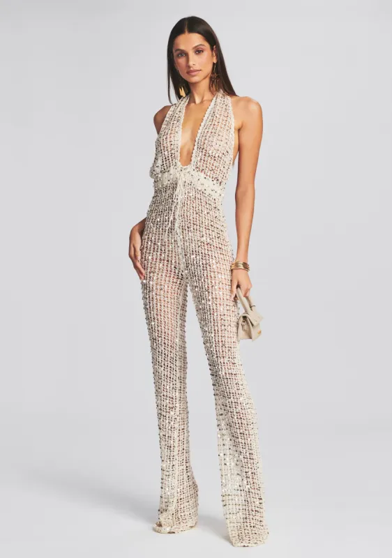 Tosca Sequin Crochet Jumpsuit sold by Retrofete