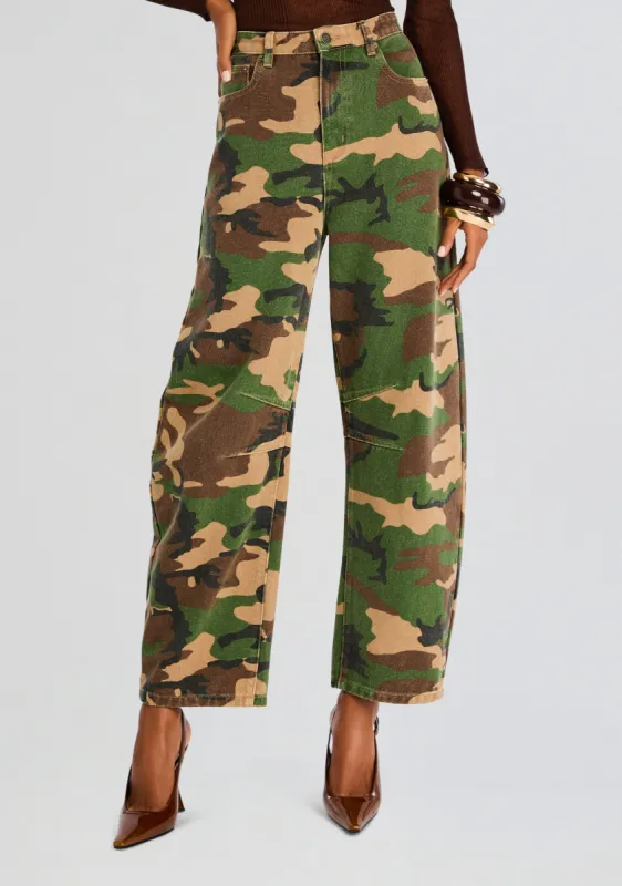 Marbel Mid Rise Barrel Jean sold by Retrofete