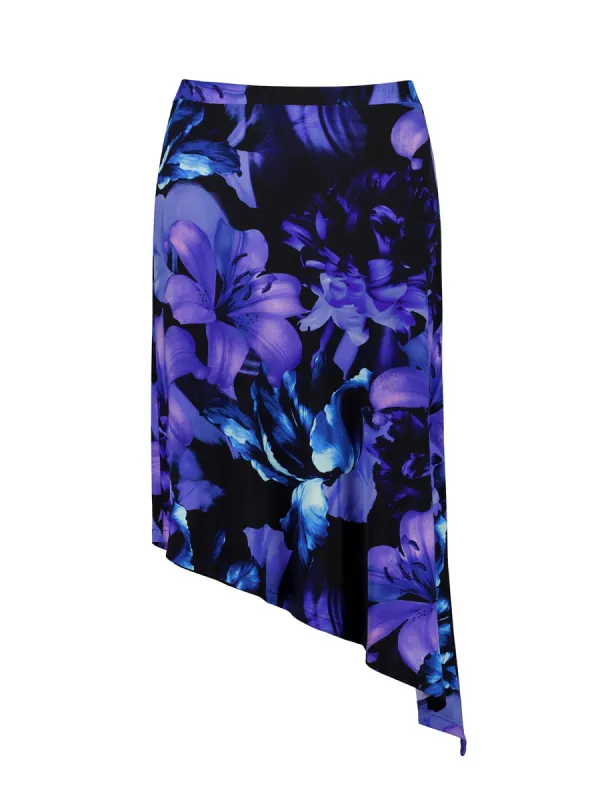 Asymmetric Maxi Skirt | Sapphire Floral sold by With Harper Lu
