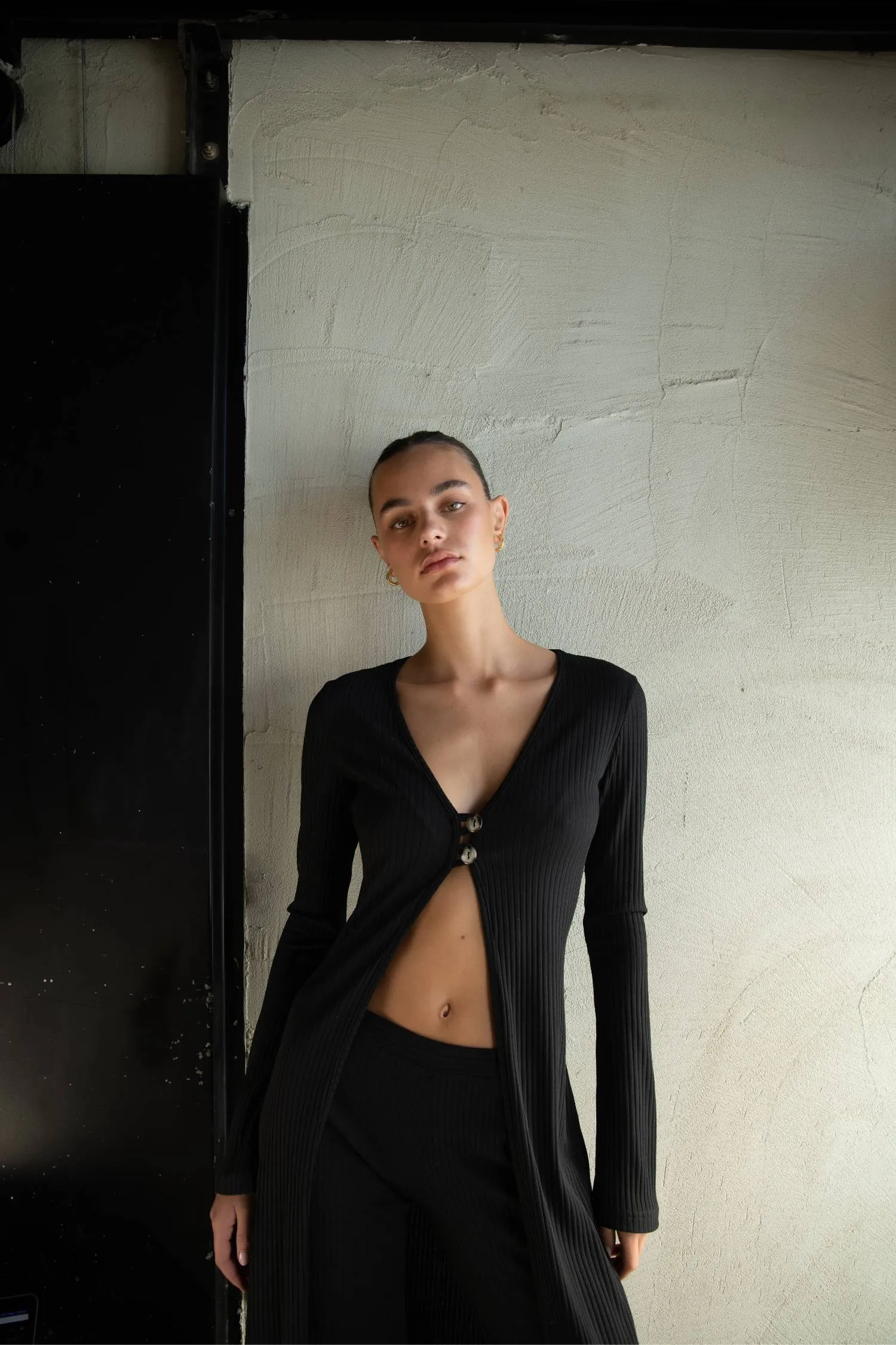 Ribbed Cardigan | Black sold by With Harper Lu product image thumbnail 5