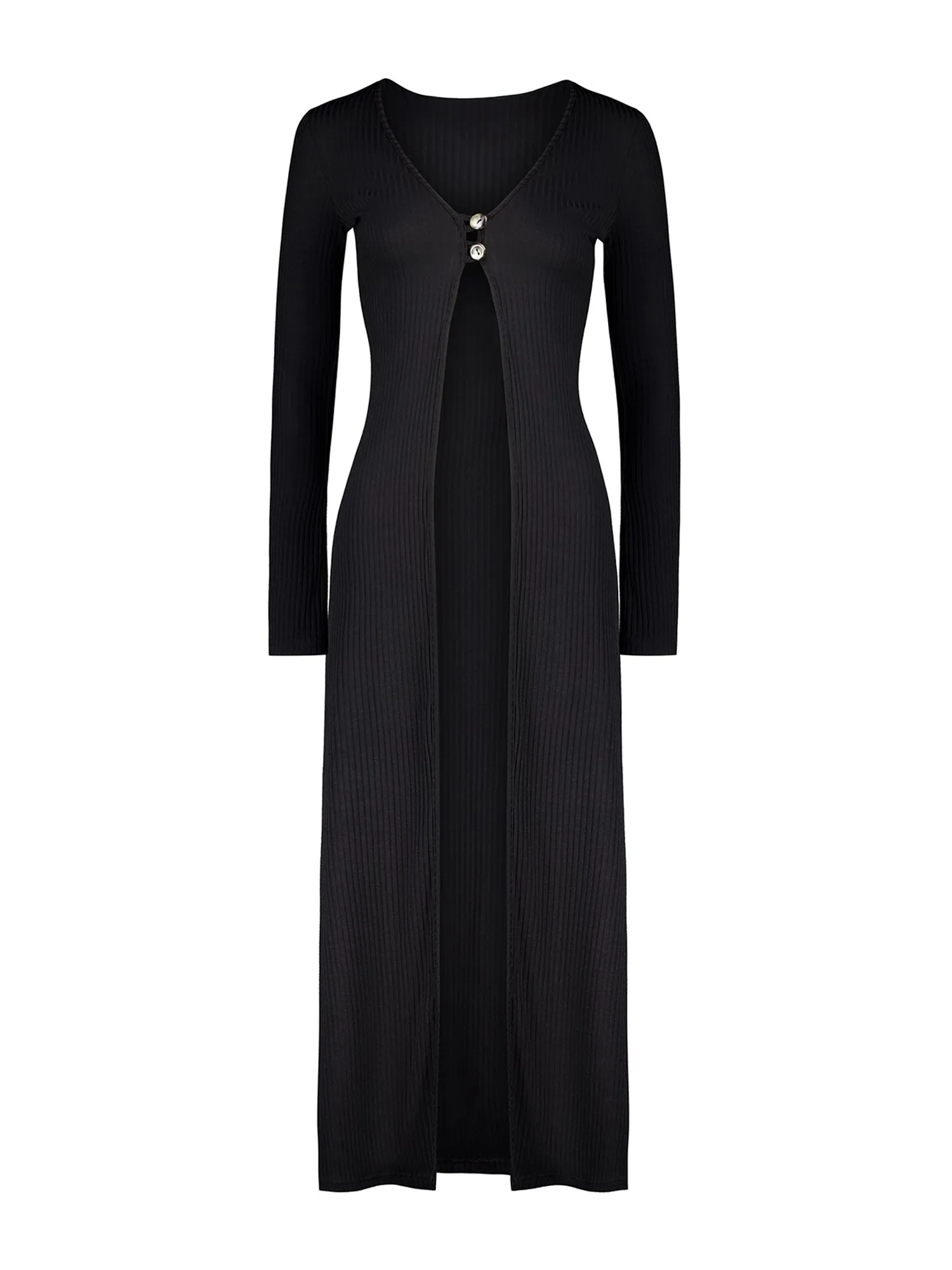 Ribbed Cardigan | Black sold by With Harper Lu