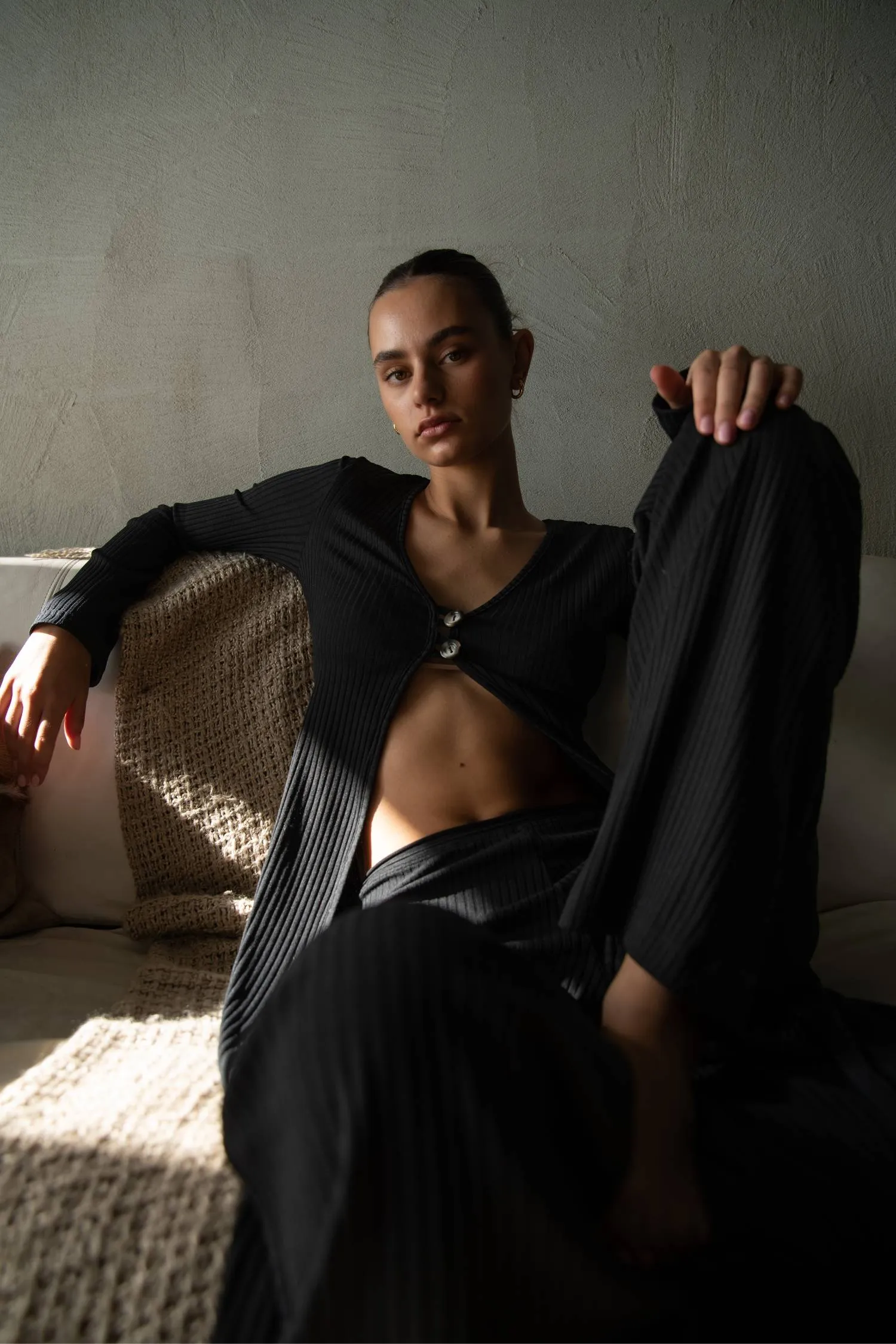 Ribbed Cardigan | Black sold by With Harper Lu product image thumbnail 2