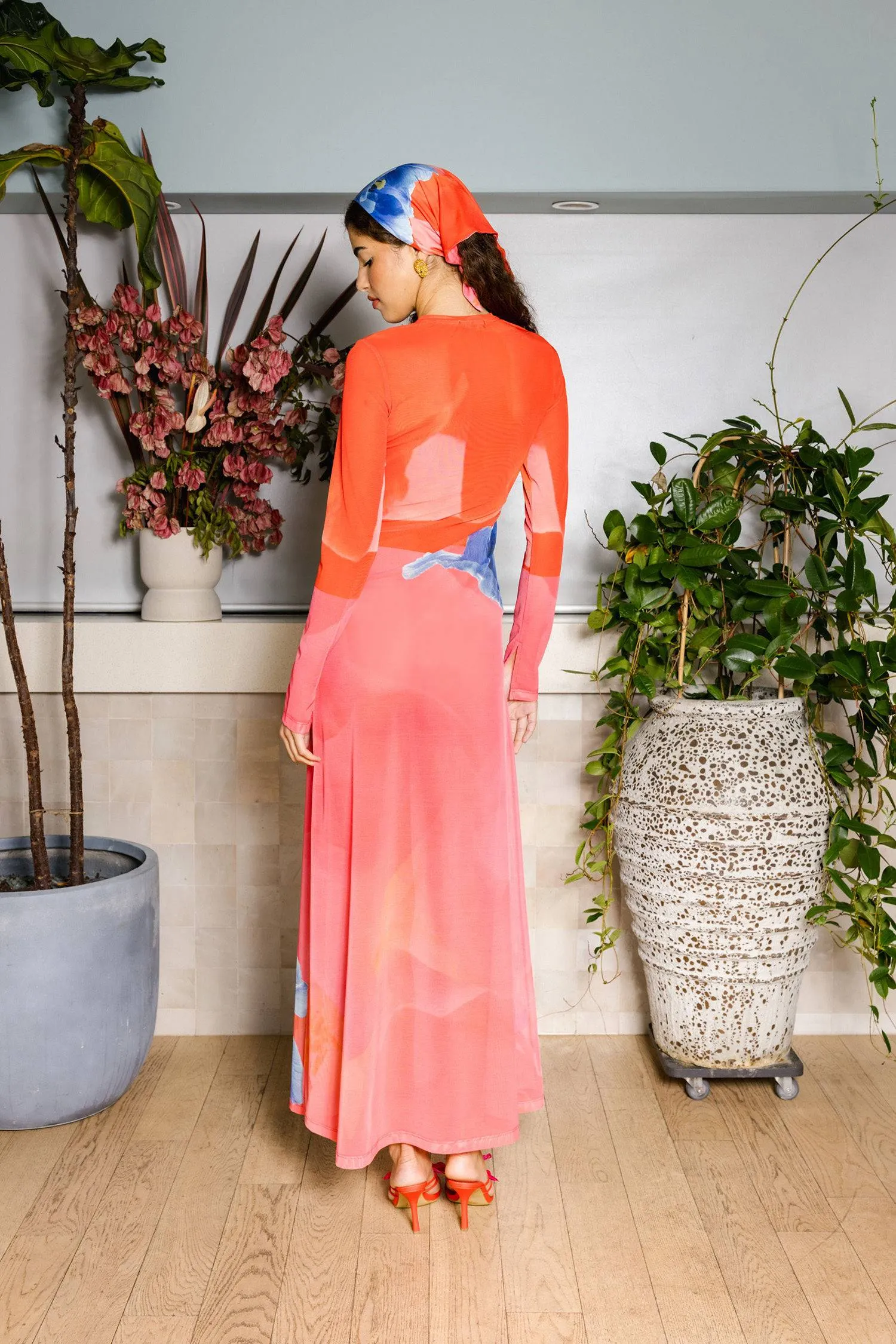 Panel Maxi Dress | Mesh Contrast Poppy sold by With Harper Lu product image thumbnail 3