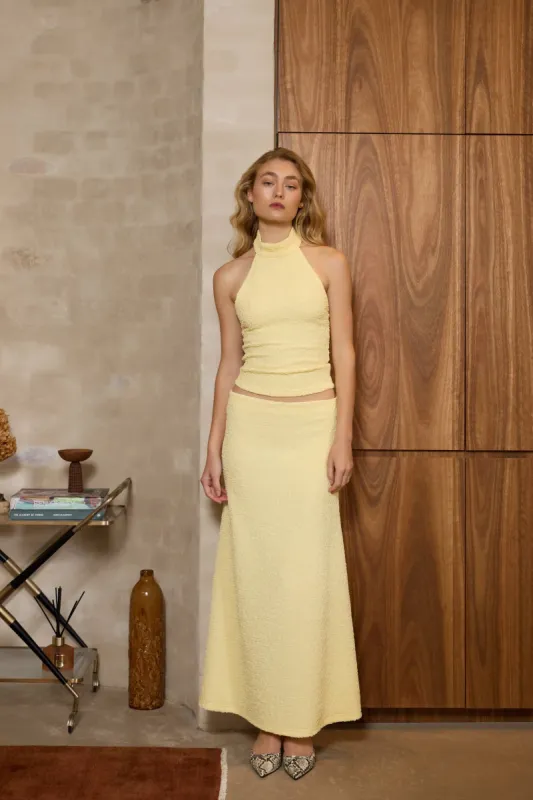 Textured Maxi Skirt | Limoncello sold by With Harper Lu