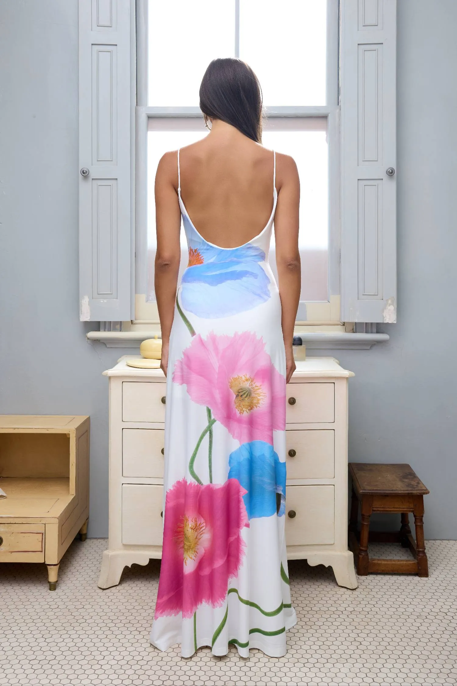 Low Back Maxi Dress | Azure Poppy sold by With Harper Lu product image thumbnail 4